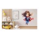 Sticker decorativ Fata Supererou, Albastru, 62 cm, 1310STK-10