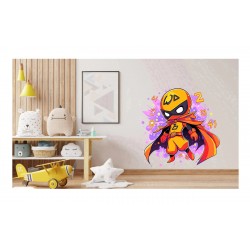 Sticker decorativ Baiat Supererou, Portocaliu, 61 cm, 1311STK
