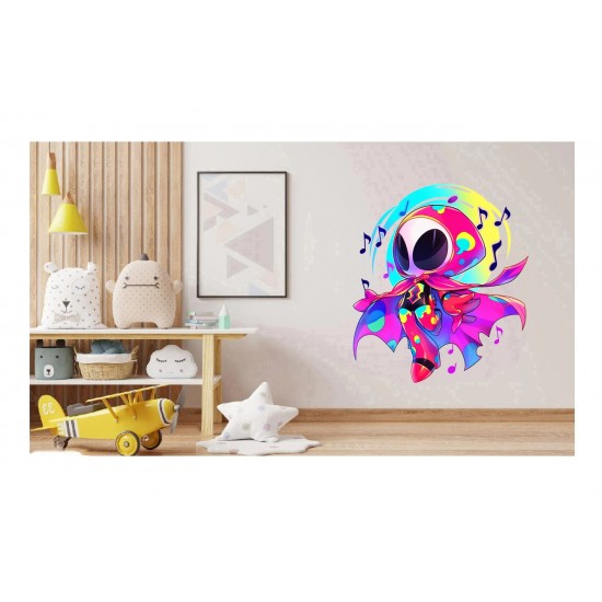 Sticker decorativ Baiat Supererou, Mov, 62 cm, 1311STK-2
