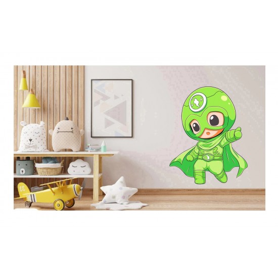 Sticker decorativ Baiat Supererou, Verde, 71 m, 1311STK-5