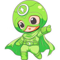 Sticker decorativ Baiat Supererou, Verde, 71 m, 1311STK-5
