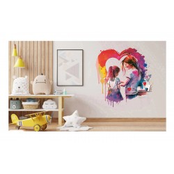 Sticker decorativ Mama si Copilul, Rosu, 68 cm, 1312STK