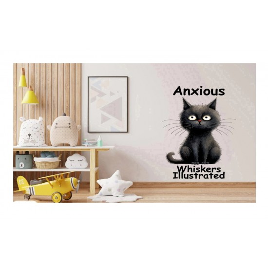 Sticker decorativ Pisica, Negru, 88 cm, 1313STK-4