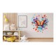 Sticker decorativ Fluture, Portocaliu, 61 cm, 1316STK