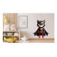 Sticker decorativ, Pisica Supererou, Negru, 64 cm, 1318STK