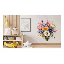 Sticker decorativ, Flori Salbatice, Albastru, 62 cm, 1319STK