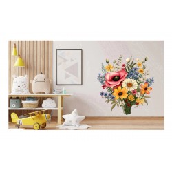 Sticker decorativ, Flori Salbatice, Multicolor, 63 cm, 1319STK-3