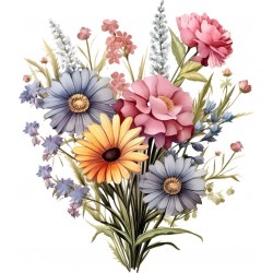 Sticker decorativ, Flori Salbatice, Turcoaz, 69 cm, 1319STK-5