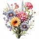Sticker decorativ, Flori Salbatice, Turcoaz, 69 cm, 1319STK-5