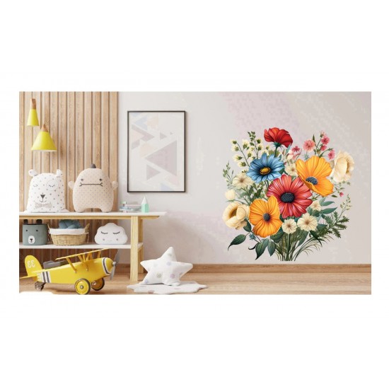 Sticker decorativ, Flori Salbatice, Galben, 60 cm, 1319STK-6
