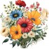 Sticker decorativ, Flori Salbatice, Galben, 60 cm, 1319STK-6