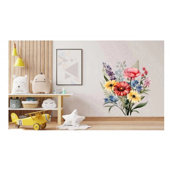 Sticker decorativ, Flori Salbatice, Rosu, 68 cm, 1319STK-7 Sticker decorativ, Flori Salbatice, Rosu, 68 cm, 1319STK-7