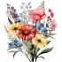 Sticker decorativ, Flori Salbatice, Rosu, 68 cm, 1319STK-7