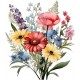 Sticker decorativ, Flori Salbatice, Rosu, 68 cm, 1319STK-7 Sticker decorativ, Flori Salbatice, Rosu, 68 cm, 1319STK-7