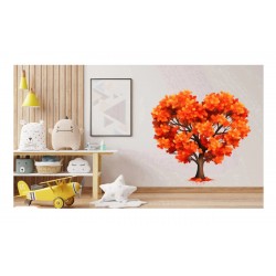 Sticker decorativ, Copac, Portocaliu, 63 cm, 1320STK-1