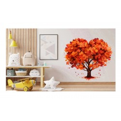 Sticker decorativ, Copac, Portocaliu, 65 cm, 1320STK-2