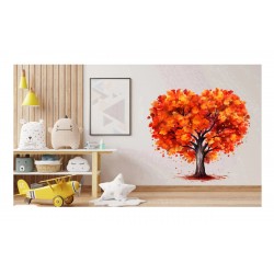 Sticker decorativ, Copac, Portocaliu, 61 cm, 1320STK-3
