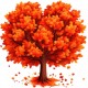 Sticker decorativ, Copac, Portocaliu, 60 cm, 1320STK-4 Sticker decorativ, Copac, Portocaliu, 60 cm, 1320STK-4