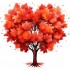 Sticker decorativ, Copac, Portocaliu, 61 cm, 1320STK-5