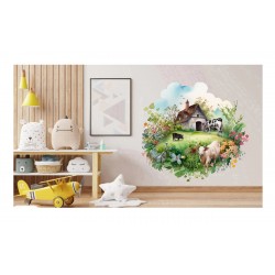 Sticker decorativ, Ferma, Verde, 64 cm, 1324STK