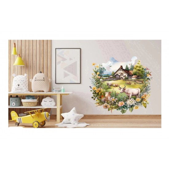 Sticker decorativ, Ferma, Verde, 66 cm, 1324STK-3 Sticker decorativ, Ferma, Verde, 66 cm, 1324STK-3