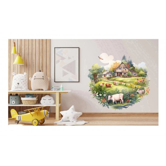 Sticker decorativ, Ferma, Verde, 61 cm, 1324STK-4 Sticker decorativ, Ferma, Verde, 61 cm, 1324STK-4