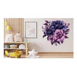 Sticker decorativ, Flori, Multicolor, 61 cm, 1325STK-2