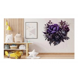Sticker decorativ, Flori, Negru, 62 cm, 1325STK-4