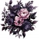 Sticker decorativ, Flori, Negru, 61 cm, 1325STK-8 Sticker decorativ, Flori, Negru, 61 cm, 1325STK-8