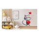Sticker decorativ, Pisica, Alb, 73 cm, 1326STK-3