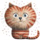 Sticker decorativ, Pisica, Portocaliu, 61 cm, 1326STK-4