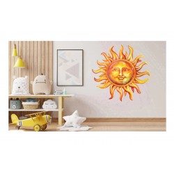 Sticker decorativ, Soare, Portocaliu, 60 cm, 1328STK-6