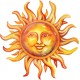 Sticker decorativ, Soare, Portocaliu, 60 cm, 1328STK-6