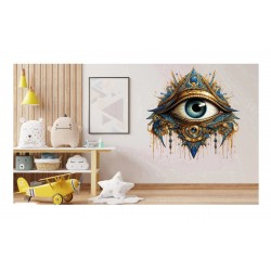 Sticker decorativ, Ochi, Albastru, 60 cm, 1328STK-7