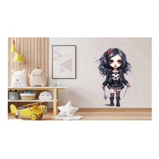 Sticker decorativ, Printesa Rock, Negru, 84 cm, 1331STK-10 Sticker decorativ, Printesa Rock, Negru, 84 cm, 1331STK-10