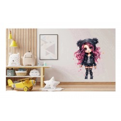 Sticker decorativ, Printesa Rock, Roz, 83 cm, 1331STK-11 Sticker decorativ, Printesa Rock, Roz, 83 cm, 1331STK-11