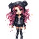 Sticker decorativ, Printesa Rock, Roz, 83 cm, 1331STK-11