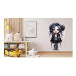 Sticker decorativ, Printesa Rock, Negru, 90 cm, 1331STK-2 Sticker decorativ, Printesa Rock, Negru, 90 cm, 1331STK-2