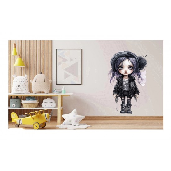 Sticker decorativ, Printesa Rock, Negru, 90 cm, 1331STK-2