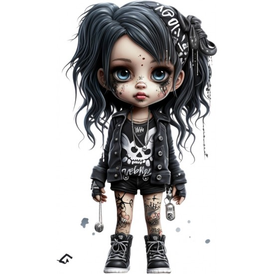 Sticker decorativ, Printesa Rock, Negru, 90 cm, 1331STK-5
