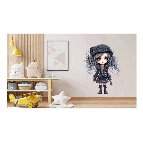 Sticker decorativ, Printesa Rock, Gri, 84 cm, 1331STK-6