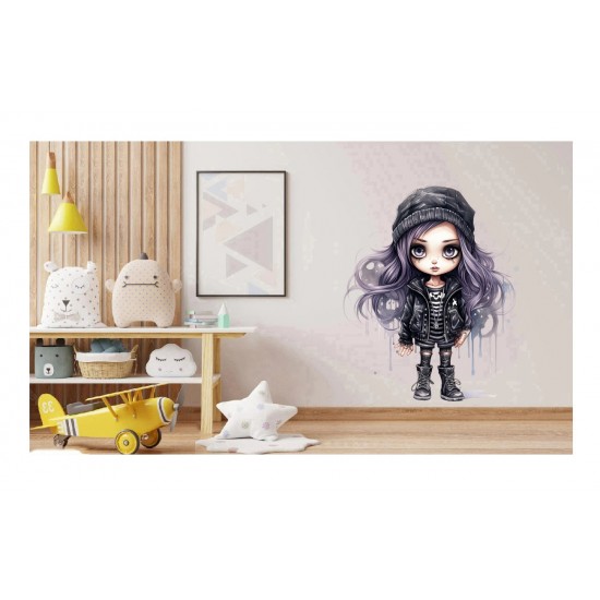 Sticker decorativ, Printesa Rock, Negru, 68 cm, 1331STK-8 Sticker decorativ, Printesa Rock, Negru, 68 cm, 1331STK-8