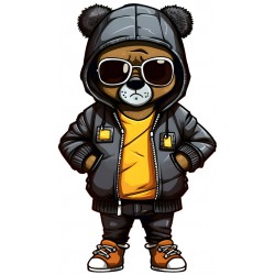 Sticker decorativ, Teddy Hip Hop, Negru, 90 cm, 1332STK-5
