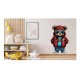 Sticker decorativ, Teddy Hip Hop, Rosu, 90 cm, 1332STK-7