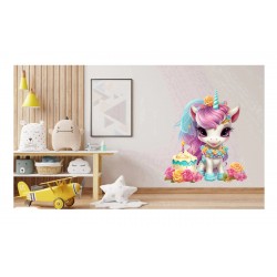 Sticker decorativ, Unicorn, Multicolor, 68 cm, 1333STK-1