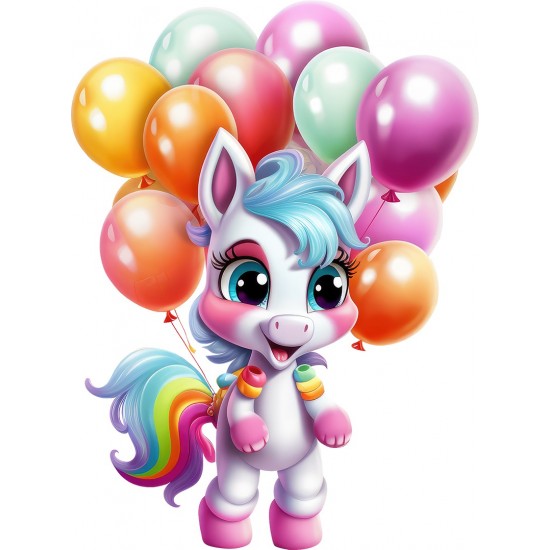 Sticker decorativ, Unicorn, Multicolor, 80 cm, 1333STK-6
