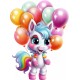 Sticker decorativ, Unicorn, Multicolor, 80 cm, 1333STK-6