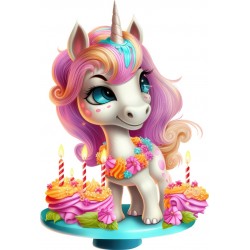 Sticker decorativ, Unicorn, Roz, 88 cm, 1333STK-7