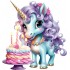 Sticker decorativ, Unicorn, Turcoaz, 66 cm, 1333STK-8
