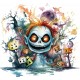 Sticker decorativ, Halloween, Turcoaz, 64 cm, 1334STK-3